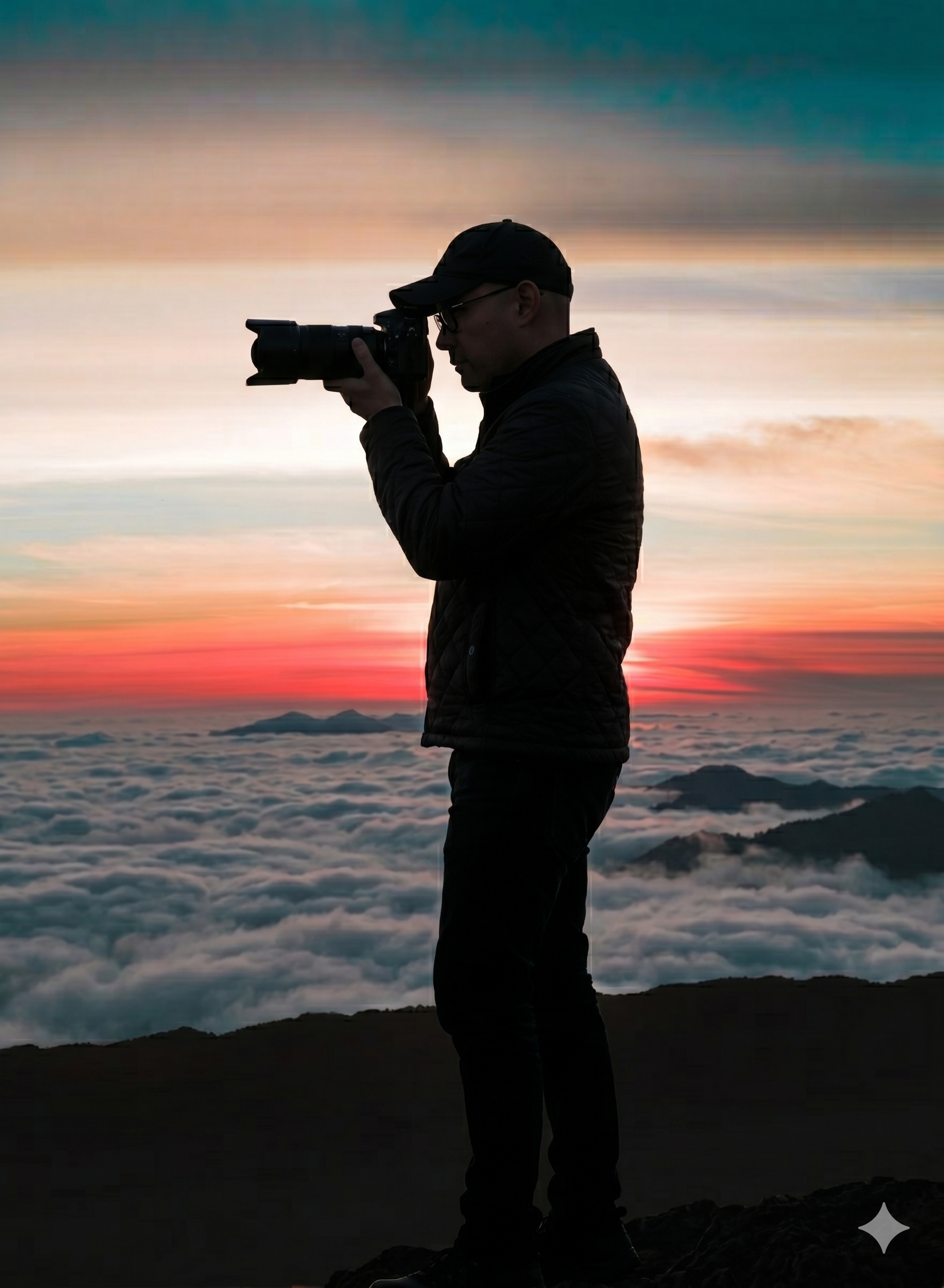 David Fugate silhouette with camera
