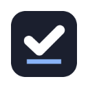 Clear Recent History icon: a white tick above a blue line